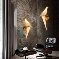 Wall Sconce Lighting Fixture Classic Rustic Wall Lighting Nordic Modern Led Wall Lamp Creative Origami Bird Wall Light Bedside Lamp Children'S Room Metal Plastic Wall Sconce