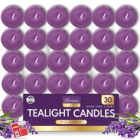 30Pk Lavender Tea Lights | Tealights Candles Scented | Lavender Scented Candle | Scented Tea Light Candles | Tea Lights Candles | Long Burning Tealights | Tea Candles Scented | Tealights Candles