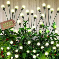 24 Leds Firefly Garden Lights Solar Outdoor With Green Stems - 3 Pack Solar Garden Lights For Yard - Starburst Solar Outdoor Lights - Solar Swaying Light For Yard Patio Decoration