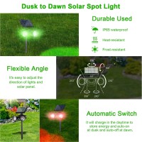 Guyulux Outdoor Spot Lights For Yard Color Changing Solar Stake Lights Always On All Night With 7 Color Options Dusk Til Dawn