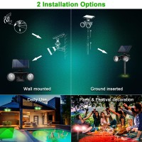 Guyulux Outdoor Spot Lights For Yard Color Changing Solar Stake Lights Always On All Night With 7 Color Options Dusk Til Dawn