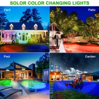 Guyulux Solar Spotlights Outdoor Waterproof 7Color Cycling Landscape Light Dusk To Dawn Stake Solar Lights Stay On All Night