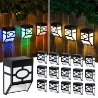 Solpex 16 Pack Solar Deck Lights Outdoor, Solar Fence Lights,2 Modes Christmas Garden Decoration Lights,Rbg/Warm White Led Decorative Lighting For Garden,Yard,Post,Path&Driveway