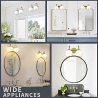 Akezon Gold Bathroom Light Fixtures 2 Light Gold Modern Bathroom Light Fixtures Over Mirror With White Milk White Globe Glass S