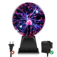 Flashmen Plasma Ball Lamp 6 Inch Science Ball Touch Sound Sensitive Plasma Globe Extra Large Lightning Ball For Bedroom Decor