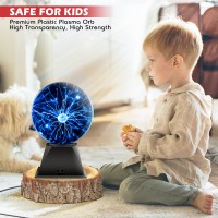 Flashmen Plasma Ball Lamp 6 Inch Science Toy Touch Sound Sensitive Plasma Globe Extra Large Lightning Ball For Kid Teen Bedroo