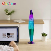 16 Inch Green Blue Purple Rainbow Glitter Lamp 2 Bulbs Night Light Rainbow Lamp Relaxing Mood Lighting Night Light For Adults