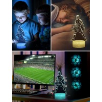 Arerg Soccer Night Light For Boys 16 Colors Changing Dimmable With Remote Siuuuu Celebration No7 Portuguese Soccer Player Dec