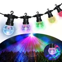 Vigdur 41Ft Disco Ball String Lights - 15 Rgb Balls Color Changing String Lights Waterproof Shatterproof Outdoor Patio Lights For Party Backyard Pergola Porch Garden