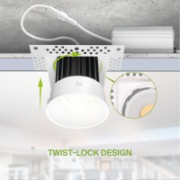 Asd Trimless 2 Inch Led Recessed Lighting 8W 120V Square Led Downlight Canless Dimmable Led Downlights For Ceiling With Jbox