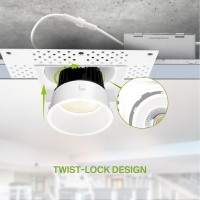 Asd Trimless Led Recessed Lighting 4 Inch 15W 120V Square Led Downlight Canless Dimmable Led Downlights For Ceiling With Jbox