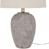 Nourison 23 Rustic Brown With Gray Undertones Ceramic Pot Table Lamp For Bedroom Living Room Dining Room Office With Beige