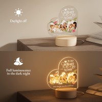 Bemaystar Gifts For Mom, Personalized Mothers Day Gifts - Acrylic Led Night Light With Picture, Mom Gifts From Daughter Son Husband, Birthday Christmas Gifts For Mom Stepmom Mother In Law