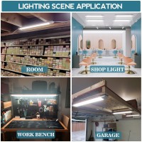 Zeqidou Plugin 4Ft Led Shop Light 36W 5000K Bright Led Light Fixture Waterproof Linkable Utility Tube Lights Shop Lights For