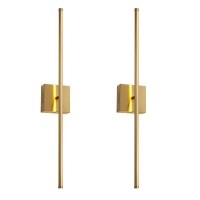 Kartoosh Modern Wall Sconces Set Of Two Dimmable Hardwired Wall Sconces 350 Rotate Led Brushed Brass Wall Light Fixtures 300