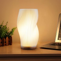 Zenply Novelty Small Table Lamp For Bedroom Vintage Style Striped Small Night Light Lamp Mini Bedside Lamp For Living Room Nigh