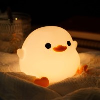 Amaredom Dodo Duck Night Light Cute Duck Lamp Silicone Dimmable Nursery Nightlight Rechargeable Led Bedside Lamp With 20 Minu