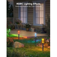 Govee Outdoor Pathway Lights Patio Decorations Smart Outdoor Lights With App Control 250Lm Rgbic Walkway Lights Ip65 Aluminu