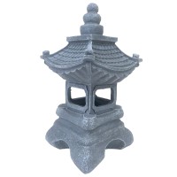 Hh Home Hut Garden Solar Pagoda Ornament, Lantern Garden Outdoor Indoor Statue Zen Asian Japanese Decor For Landscape Balcony Decorations 32Cm