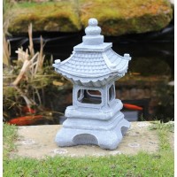 Hh Home Hut Garden Solar Pagoda Ornament, Lantern Garden Outdoor Indoor Statue Zen Asian Japanese Decor For Landscape Balcony Decorations 32Cm