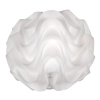 White Polycarbonate Vintage Retro Easy Fit Wavy Abstract Globe Pendant Shade | 30Cm Diameter (12