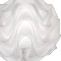 White Polycarbonate Vintage Retro Easy Fit Wavy Abstract Globe Pendant Shade | 30Cm Diameter (12