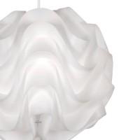 White Polycarbonate Vintage Retro Easy Fit Wavy Abstract Globe Pendant Shade | 30Cm Diameter (12