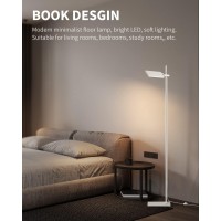 Visdanfo Modern Floor Lamp, 360 Degree Rotation Sky Led Floor Lamp Office Lighting, Bright Led Standing Pole Light, Tall Lamps For Living Room,Bedroom,Reading,Study Room (White)