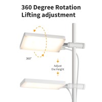 Visdanfo Modern Floor Lamp, 360 Degree Rotation Sky Led Floor Lamp Office Lighting, Bright Led Standing Pole Light, Tall Lamps For Living Room,Bedroom,Reading,Study Room (White)