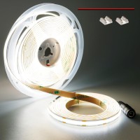 Yunbo 12V Cob Led Strip Lights Daylight White 5000K 480Ledm Super Bright 4000Lm Cri 93 164Ft5M Dotless High Density Cuttable