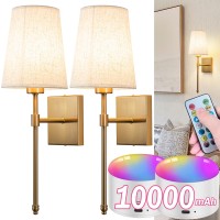 Battery Operated Wall Sconce Light Set Of Two Battery Operated Sconces Wall Lighting Indoor Wireless Wall Sconce With Remote Co