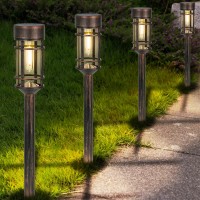 Solar Lights For Outside,6 Pack Solar Pathway Lights Outdoor Waterproof, Solar Landscape Lights For Garden Yard Patio Path Walkway Sidewalk Driveway Lawn Decor