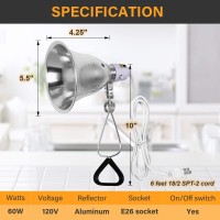 Simple Deluxe Clamp Lamp Light With 55 Inch Aluminum Reflector Up To 60 Watt E26 Socket No Bulb Included 6 Feet 182 Spt2 Co