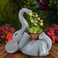 Ioooo Present For Women Solar Outdoor Garden Decorations Lights Statues Turtle Frog With Succulent And Led Lights Ornament Uni