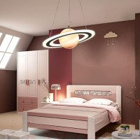 Modern Led Pendant Lights Children'S Room 40W Pendant Lamp Dimmable With Remote Control, Height Adjustable Hanging Lights For Dining Room Kitchen Island Hallway Restaura Orange Saturn Ring, 17.72In