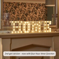 Auraglow Led Alphabet Letter & Number Light Sign Decorations, Lamp For Home Birthday Party Event, Night Lights, Battery Powered Letters And Numbers With Four Hour Timer (M)