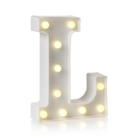 Auraglow Led Alphabet Letter & Number Light Sign Decorations, Lamp For Home Birthday Party Event, Night Lights, Battery Powered Letters And Numbers With Four Hour Timer (L)