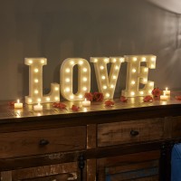 Auraglow Led Alphabet Letter & Number Light Sign Decorations, Lamp For Home Birthday Party Event, Night Lights, Battery Powered Letters And Numbers With Four Hour Timer (1)