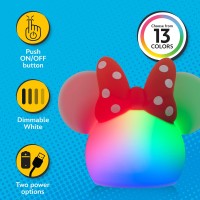 Disney Minnie Mouse Squishy Light Color Changing Night Light For Kids Usb Lamp Battery Operated Dimmable Ideal For Bedroom