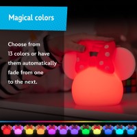 Disney Minnie Mouse Squishy Light Color Changing Night Light For Kids Usb Lamp Battery Operated Dimmable Ideal For Bedroom