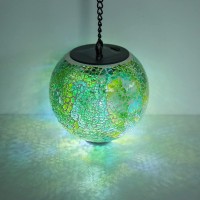 Solar Hanging Lantern Solar Outdoor Lanterns Mosaic Gazing Ball Outdoor Hanging Lights Outdoor Lights Waterproof Garden Patio