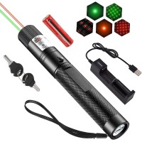 Fobserd Long Range Tactical Green With Red Beam Laser Pointer, Adjustable Focus Light Pointer For Night Astronomy Outdoor Camping And Hiking