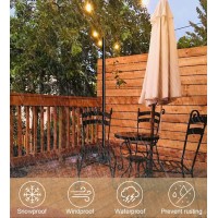 Sprimden 10Ft String Light Poles For Outdoors Outside Light Poles With 5Prong Base Suit For Garden Backyard Patio Outdoor