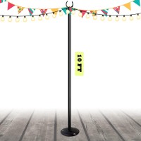 Sprimden 10Ft String Light Poles For Outdoors Outside Light Poles For Hard Ground Surface Backyard Patio Outdoor Lighting M