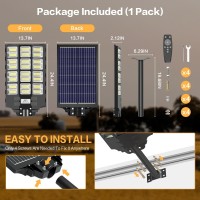 Deepn 2 Pack 3600W Solar Street Lights Outdoor 300000 Lumens Dusk To Dawn Solar Flood Lights Outdoor Motion Sensor Ip66 Waterpr