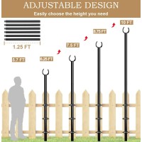 Sprimden 10Ft String Light Poles For Outdoors Outside Light Poles For Deck Fence Backyard Patio Outdoor Lighting Matte Bla