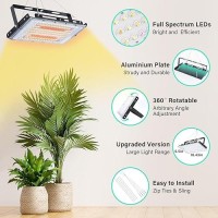 Lbw Grow Lights For Indoor Plants 144 Leds Full Spectrum Grow Light Hanging Plant Grow Light With 4H8H12H Timer 6 Dimmable