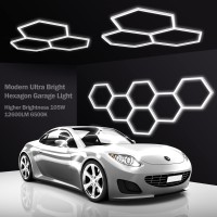 Modern Hexagon Led Garage Light Super Bright 105W 12600Lm 65000K Daylight White Led Car Garage Light 3 Hexagonal Grids For Gar