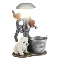 Beito Garden Statues Dog Solar Light Dog Solar Statue Solar Garden Ornaments Solar Garden Light Solar Lights Animal Climbing Garden Statue Cute Dog Figure Ornament With Led Lantern Decorations