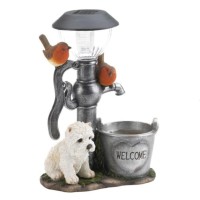 Beito Garden Statues Dog Solar Light Dog Solar Statue Solar Garden Ornaments Solar Garden Light Solar Lights Animal Climbing Garden Statue Cute Dog Figure Ornament With Led Lantern Decorations